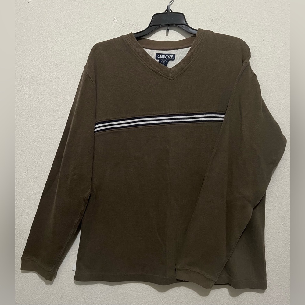 Cherokee Taupe V-Neck Sweater